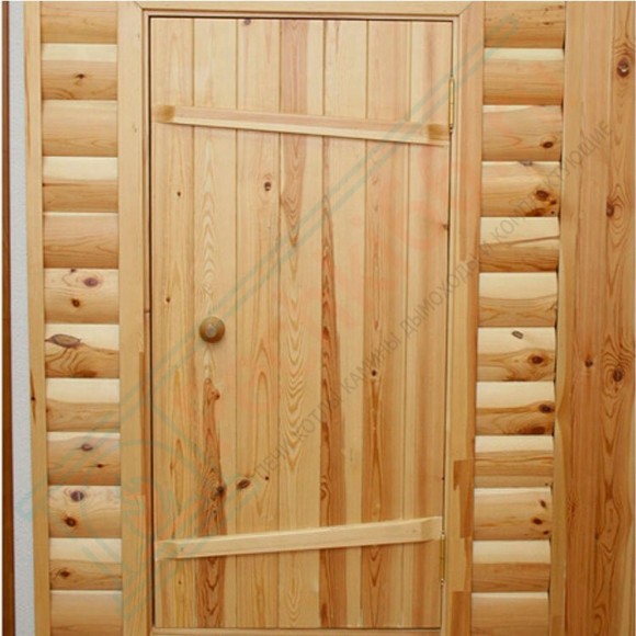Входная деревянная дверь для бани 1900x800x40 сосна (Россия) в Перми