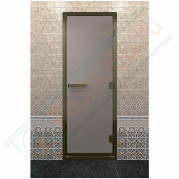 Дверь для хамама в бронзовом профиле, сатин 190x80 (DoorWood) в Перми