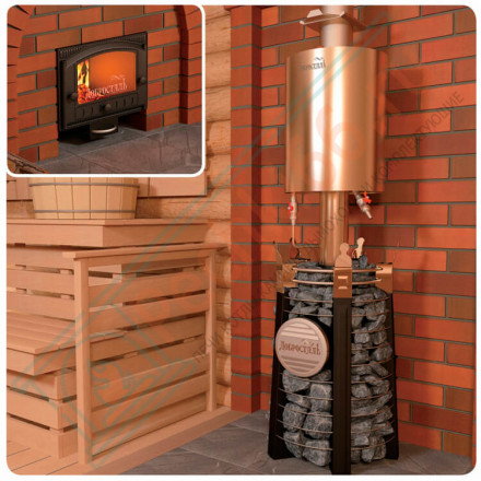 Банная печь Фредерика СТОУН с панорамным стеклом (Добросталь)