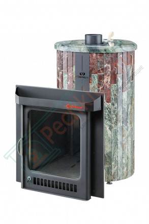 Дровяная банная печь Ферингер ОПТИМА "Жадеит + Россо Леванте" до 28 м³