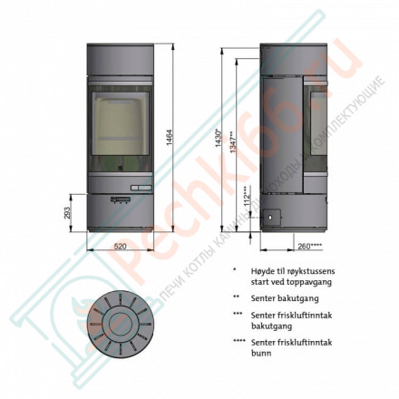 Печь-камин Scan 85-2 Low Top/Low Base, вермикулитовые плиты, BP (Scan)
