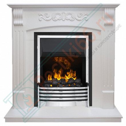Электрический каминокомплект Sorrento - Белый дуб с очагом Flagstaff