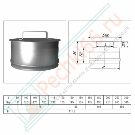 Ревизия на трубу без изол (AISI-321/0,5мм) d-130 (Вулкан)