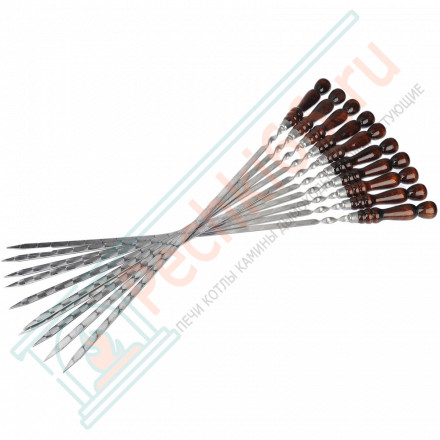 Набор шампуров L=50 см, с деревянной ручкой, 10 шт