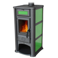 Печь-камин Lederata зеленая (Tim Sistem)