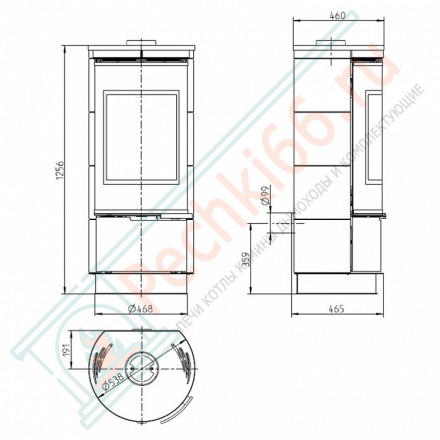Печь-камин Andorra Plus, черная (Thorma)