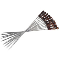 Набор шампуров L=55 см, с деревянной ручкой, 10 шт Набор шампуров L=55 см, с деревянной ручкой, 10 шт