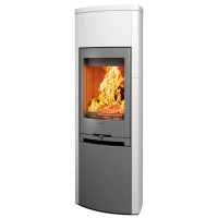 Печь-камин 790K Style, цвет белый с черной топкой и металлической дверцей (Contura)