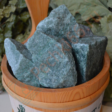 Камень для бани Жадеит колотый средний, м/р Хакасия (ведро), 20 кг (Хакасинтерсервис)