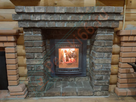 Печь для бани Атмосфера L+, усиленная каменка, ламели «Верде Гватемала» (ProMetall)