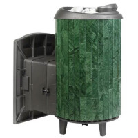 Печь для бани Атмосфера L+, усиленная каменка, ламели «Верде Гватемала» (ProMetall)