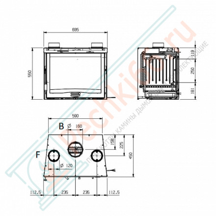 Каминная топка INSERTO 70 VENTILATO (La Nordica)