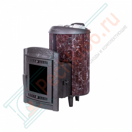 Печь для бани Атмосфера L+, усиленная каменка, ламели "Россо Леванто" (ProMetall)