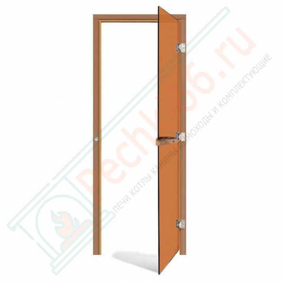 Дверь стеклянная для сауны и бани, бронза, коробка кедр 1900х700 (Sawo) 730-3SGD в Перми