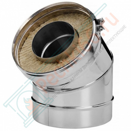 Отвод 15° V50R с изол (AISI-321/0,8-AISI-304/0,5) d-150/250 (Вулкан-Cerablanket)