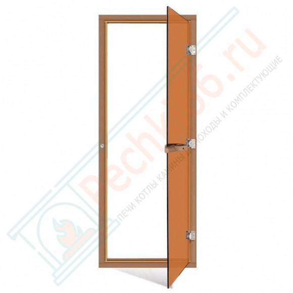 Дверь стеклянная для сауны и бани, бронза с порогом, коробка кедр 1900х700 (Sawo) 730-4SGD в Перми
