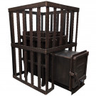 Чугунная банная печь Купечница 25 цельнолитая, сетка (Шуйские-Печи)