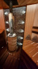 Печь для бани Атмосфера XL+, усиленная каменка, ламели "Окаменевшее дерево" (ProMetall) в Перми