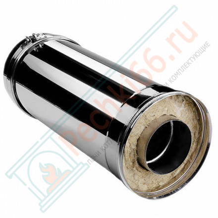 Сэндвич труба V50R с изол L=500 (AISI-321/0,8-AISI-304/0,5) d-104/200 (Вулкан-Cerablanket)