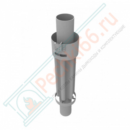 Дымоход - конвектор Жадеит перенесённый рисунок + бучардированный жадеит, d-115, L=1000 мм (Feringer)