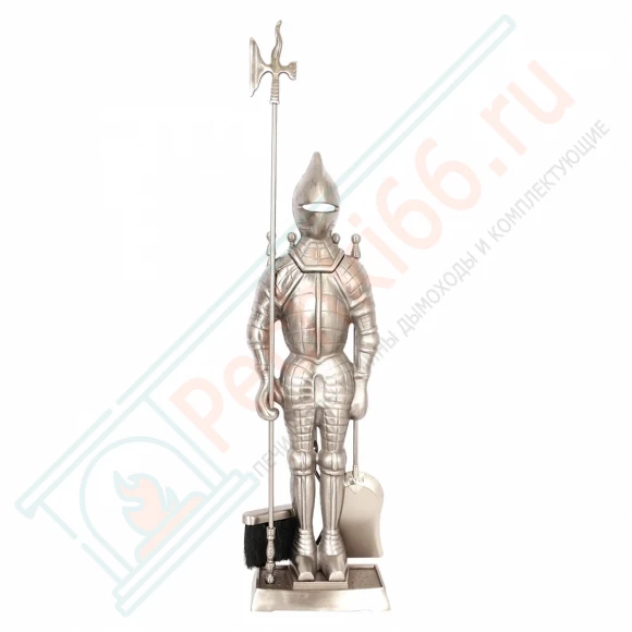 Набор каминный D98051AS Рыцарь большой (4 предмета, 110 см, серебро), на подставке в Перми