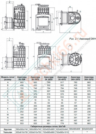 Чугунная печь Авангард ЗК 25 (М) (ТехноЛит)