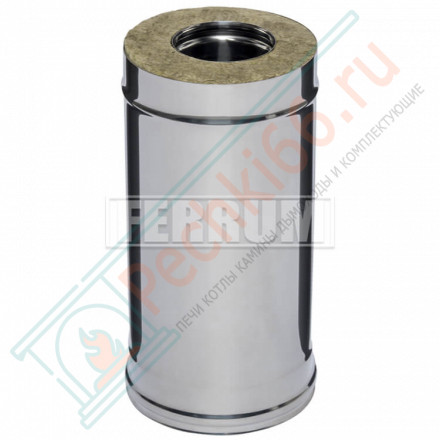 Сэндвич труба для дымохода L=0,5м (НЕРЖ-430/0,5-НЕРЖ-430/0,5) d-150/210 (Ferrum GS)