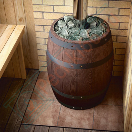 Печь для бани Вариата Inox Витра Баррель палисандр (T.M.F) до 18 м3