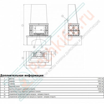 Керамическая печь Lombardie, 4-цвета (ABX)