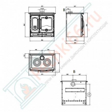 Печь с варочной поверхностью Suprema, цвет кремовый (La Nordica)
