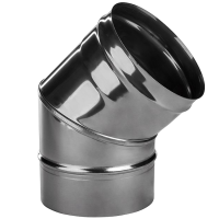 Отвод 45° без изол (НЕРЖ-321/0,8) d-130 (Дымок-Lux) Отвод 45° без изол (НЕРЖ-321/0,8) d-130 (Дымок-Lux)