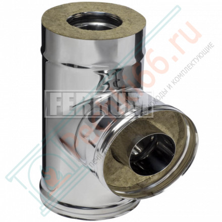 Сэндвич тройник 90° (НЕРЖ-430/0,8-НЕРЖ-430/0,5) d-200/280 (Ferrum HF)