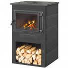 Печь-камин Панорама Антрацит с плитой (Этна) Печь-камин Панорама Антрацит с плитой (Этна)