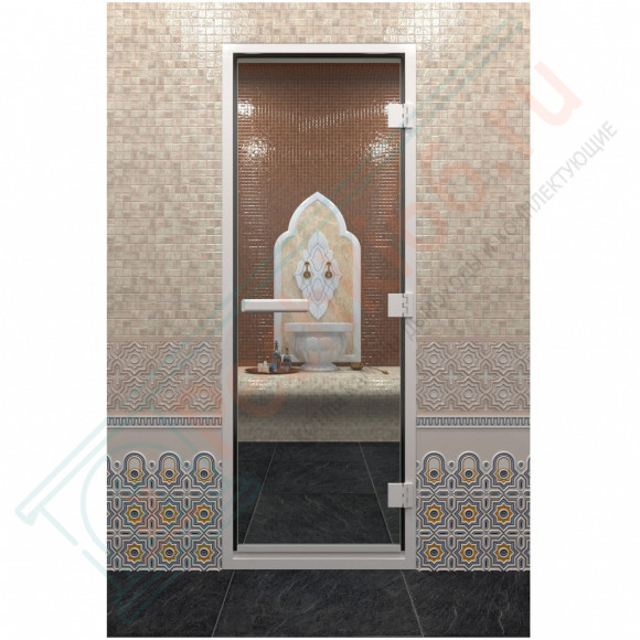 Стеклянная дверь DoorWood Хамам Прозрачное 2100х700 (по коробке) в Перми