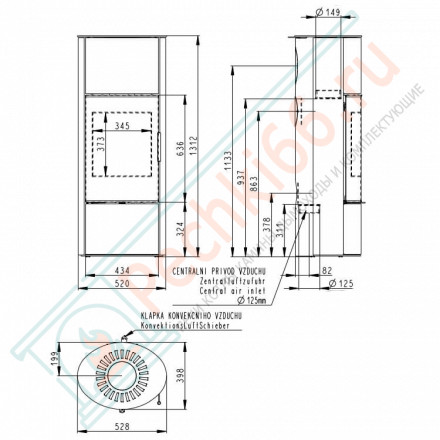 Печь-камин Laredo Akum металл (Romotop)