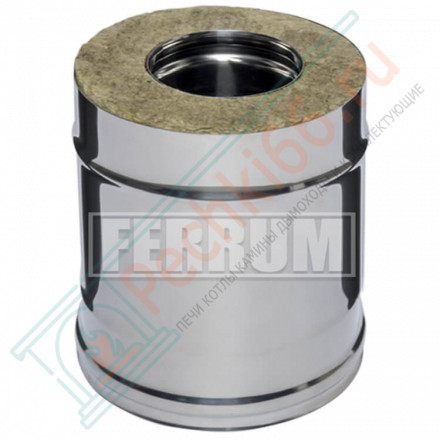 Сэндвич труба для дымохода L=0,25м (НЕРЖ-430/0,8-ОЦИНК/0,5) d-120/200 (Ferrum HF-Z)