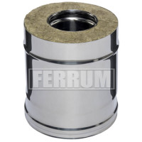 Сэндвич труба для дымохода L=0,25м (НЕРЖ-430/0,8-НЕРЖ-430/0,5) d-120/200 (Ferrum HF)