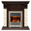 Электрокаминокомплект Luxemburg (каменный) - Сланец/Темный дуб с очагом Chesford
