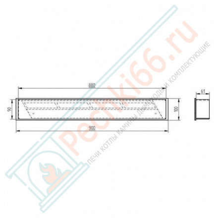 Горелка прямоугольная для биокамина 1000 (ZeFire)