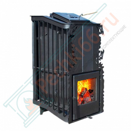 Печь банная Терма Каменка мини укороченная топка, панорама (Варвара)