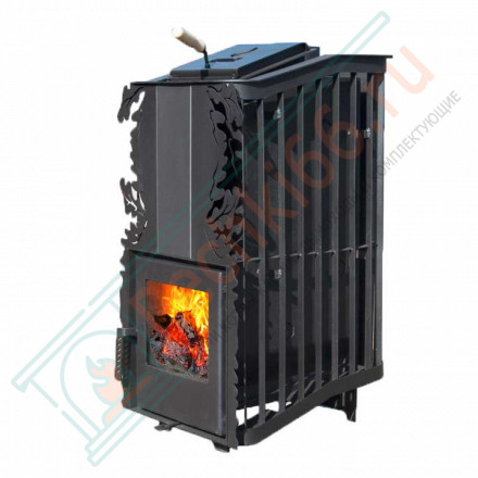 Печь банная Терма Каменка мини укороченная топка, панорама (Варвара)
