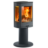 Печь-камин 880:5 Style, верх нержавеющая сталь, шлифовка, цвет черный (Contura)