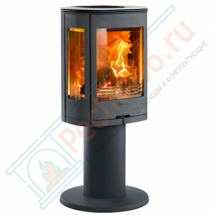 Печь-камин 880:5 Style, верх нержавеющая сталь, шлифовка, цвет черный (Contura)