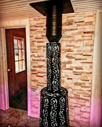 Дровяная банная печь Grill'D Violet Long Window Max (Камень колотый 100 кг)