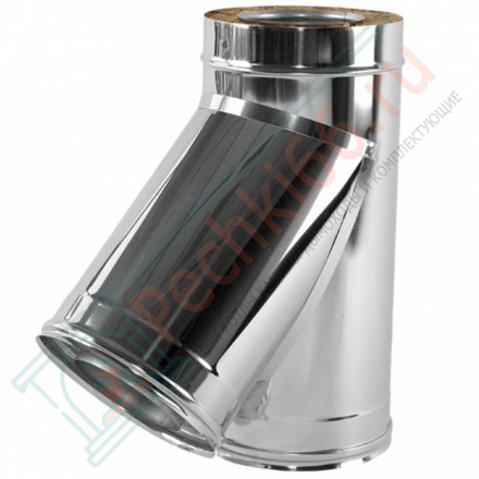 Тройник 45° V50R с изол (AISI-321/0,8-AISI-304/0,5) d-250/350 (Вулкан-Cerablanket)