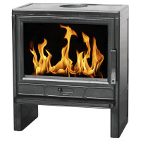 Чугунная печь-камин Barun, черная эмаль (Plamen)