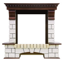 Портал Pierre Luxe угловой - Темный дуб / Белый (Высота 1050мм)