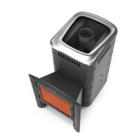 Печь для бани Тунгуска 2017 Carbon Витра ТО антрацит (T.M.F) до 18 м3