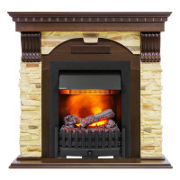 Электрокаминокомплект Dublin угловой - Темный дуб / Сланец с очагом Danville Black FB2