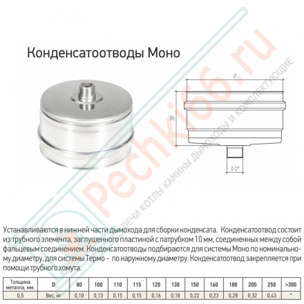 Конденсатоотвод моно КМ-Р (316-0.5) d-80 (ТиС Промо)